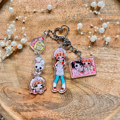 1 Pc Cute Girl Charm Keychain Accessories