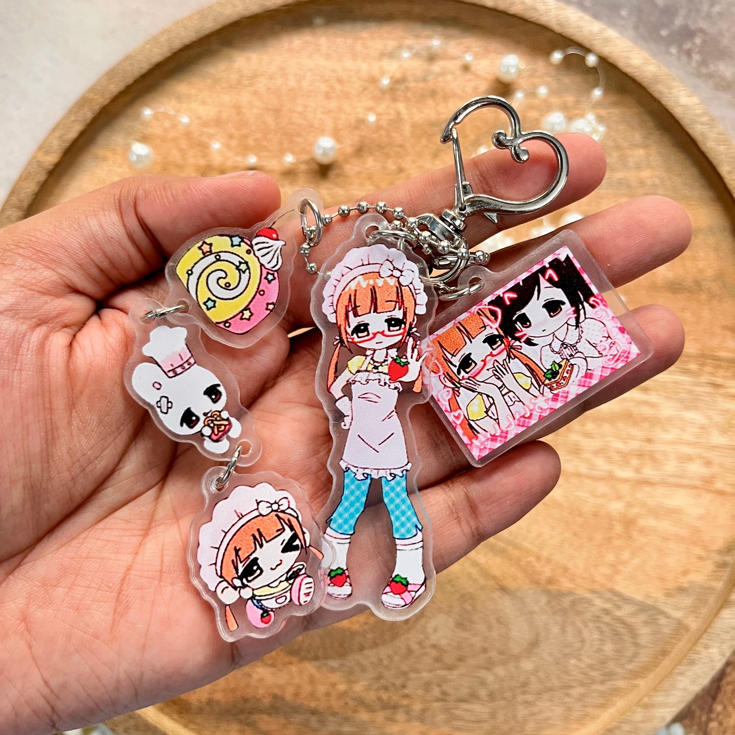 1 Pc Cute Girl Charm Keychain Accessories