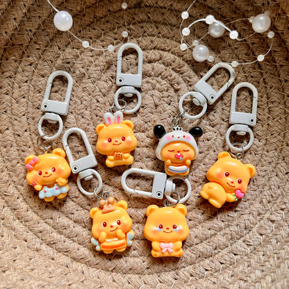 1 Pc Plump Bear Costume Chubby Bear Keychain Charm
