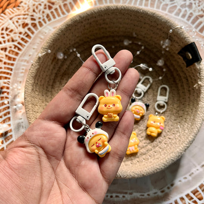1 Pc Plump Bear Costume Chubby Bear Keychain Charm