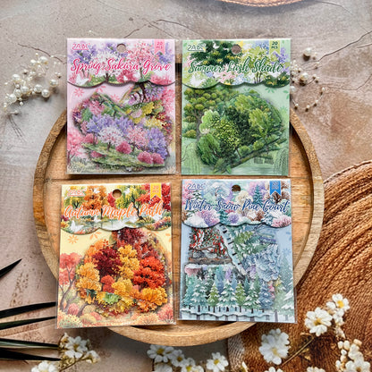 20 Pcs Four Seasons of The Forest Series Journaling Stickers