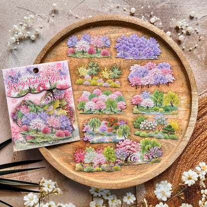 20 Pcs Four Seasons of The Forest Series Journaling Stickers