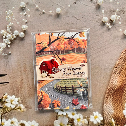 30 Sheets Four Scenes of Autumn Weaving 3D Crochet Landscape Stickers