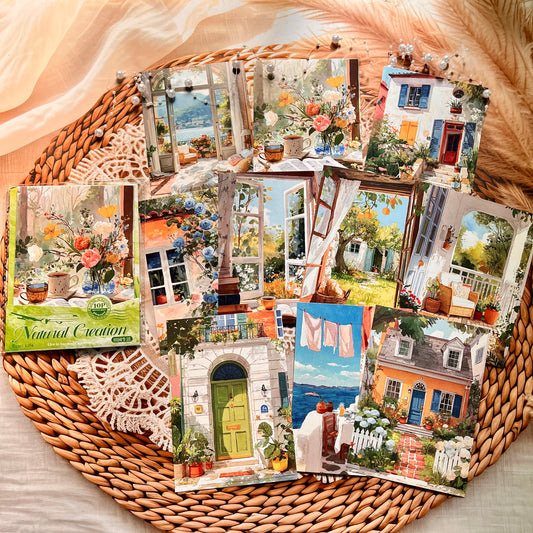 10 Sheets Natural Creations Series Landscape White Cardstock Crafting Materials