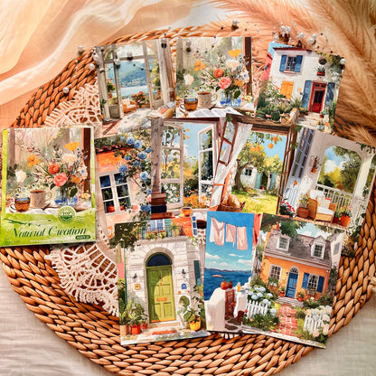 10 Sheets Natural Creations Series Landscape White Cardstock Crafting Materials
