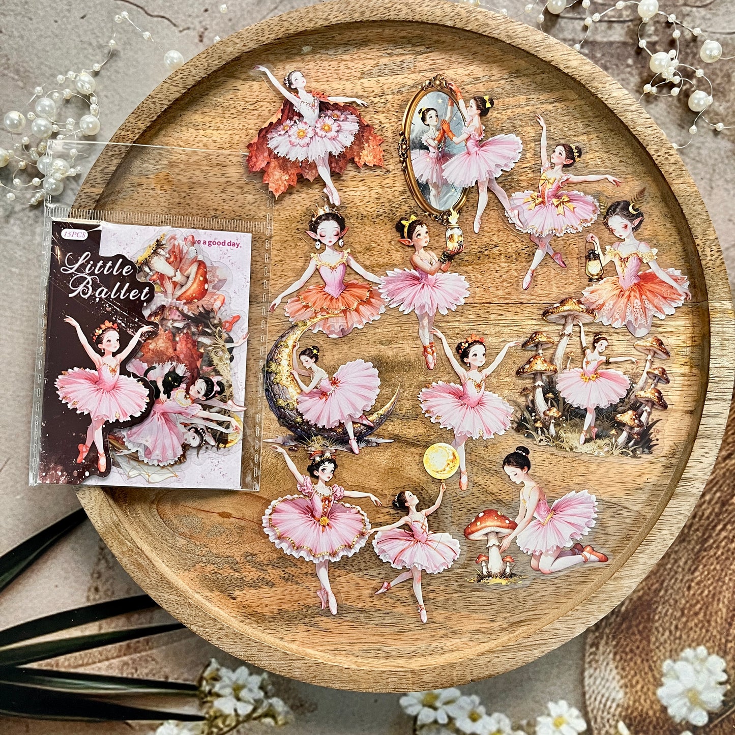 15 Pcs Little Ballet Series Dreamy Retro Character Stickers