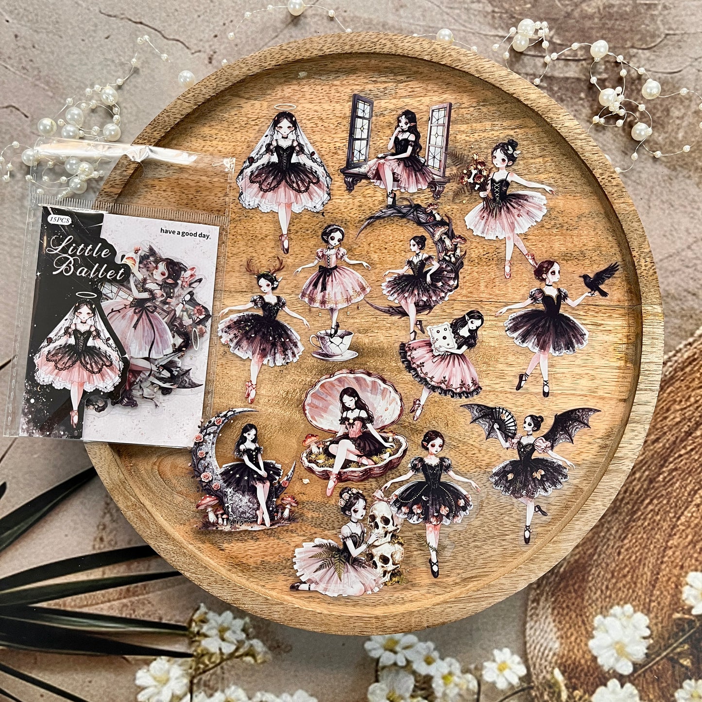 15 Pcs Little Ballet Series Dreamy Retro Character Stickers
