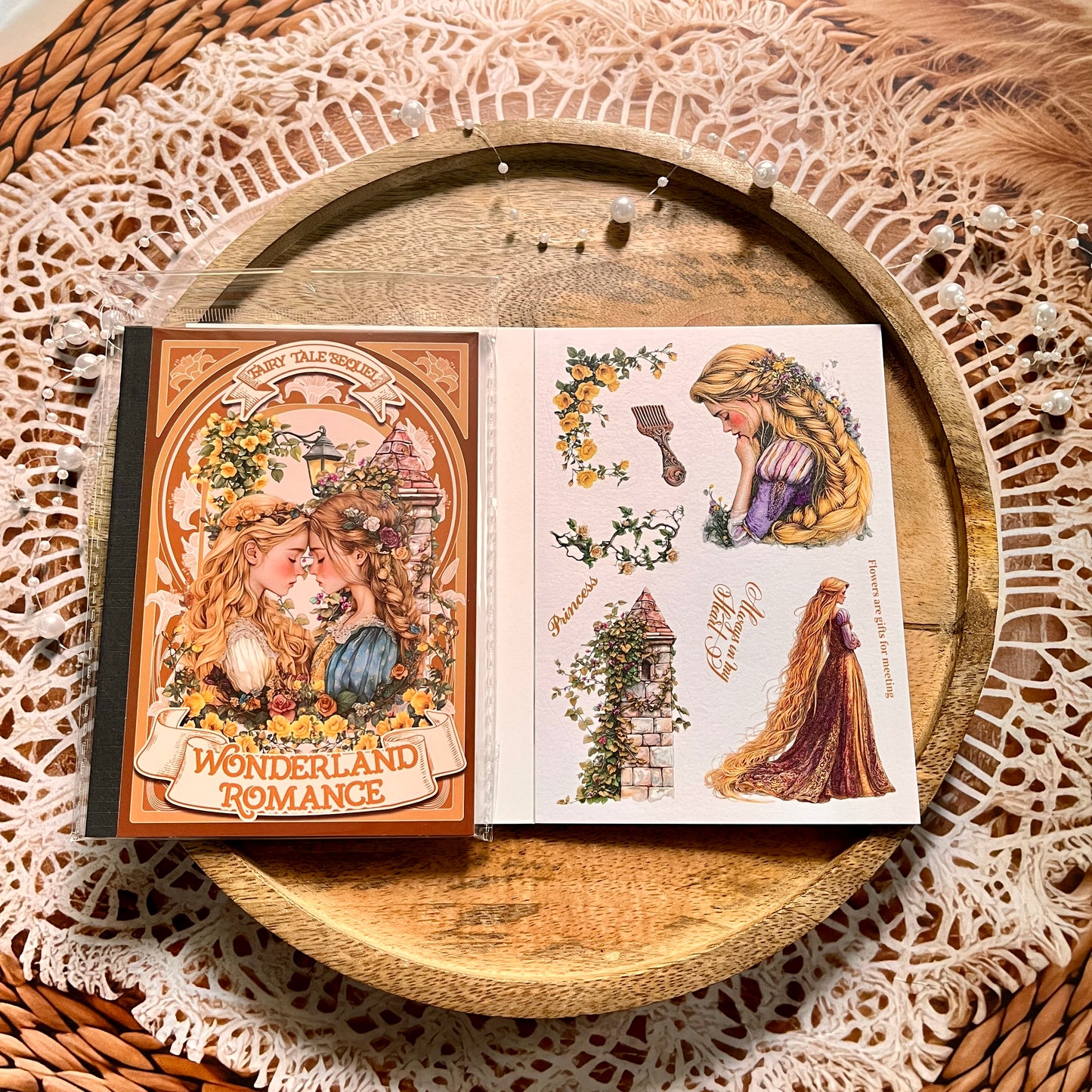 18 Sheets Fairy Tale Sequel Series Dual Material Die-Cut Sticker Book