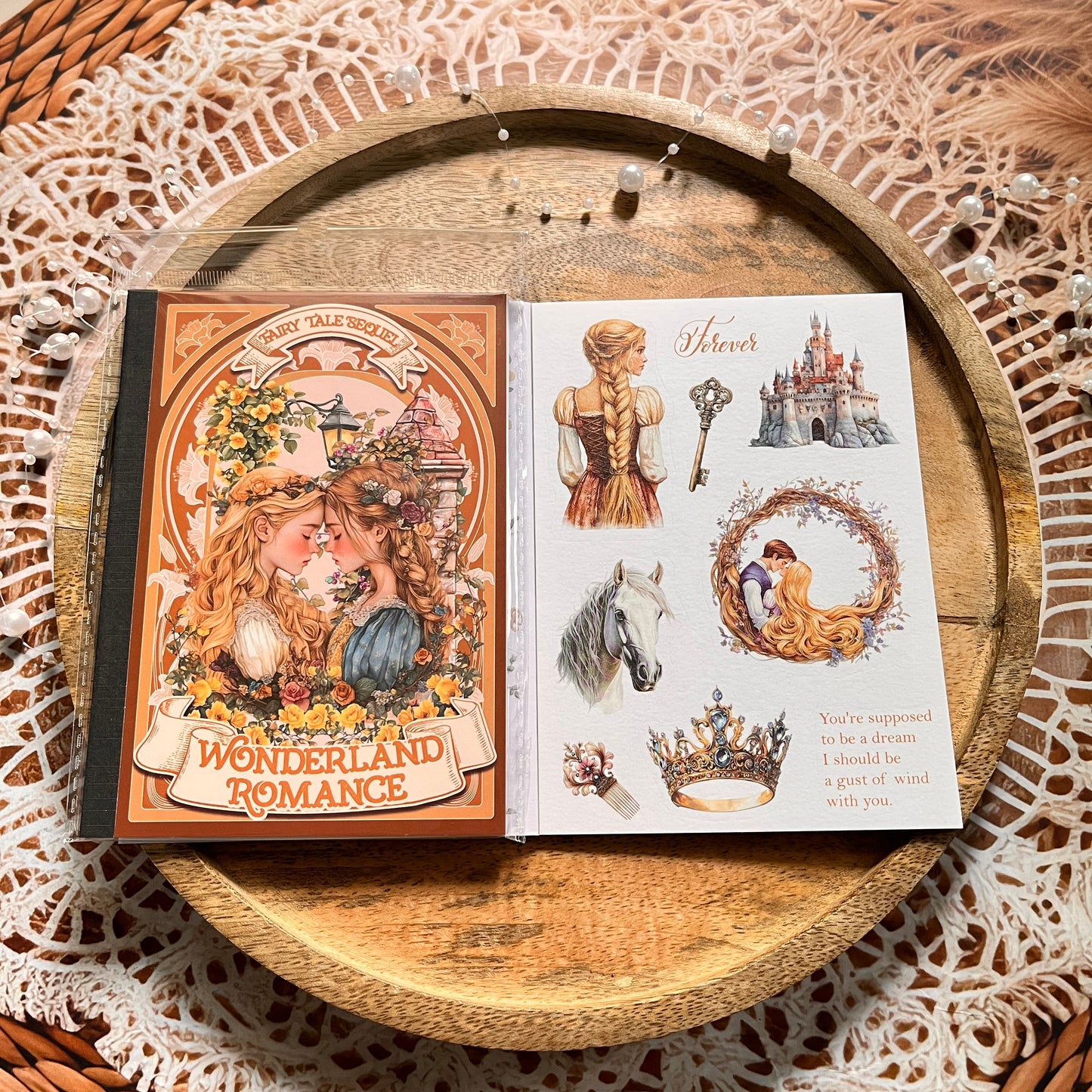 18 Sheets Fairy Tale Sequel Series Dual Material Die-Cut Sticker Book