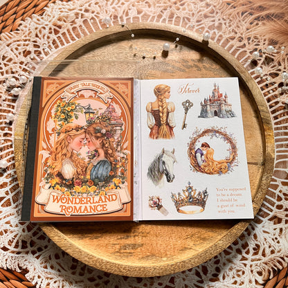 18 Sheets Fairy Tale Sequel Series Dual Material Die-Cut Sticker Book