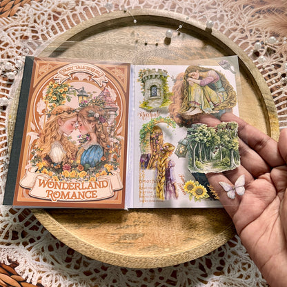 18 Sheets Fairy Tale Sequel Series Dual Material Die-Cut Sticker Book