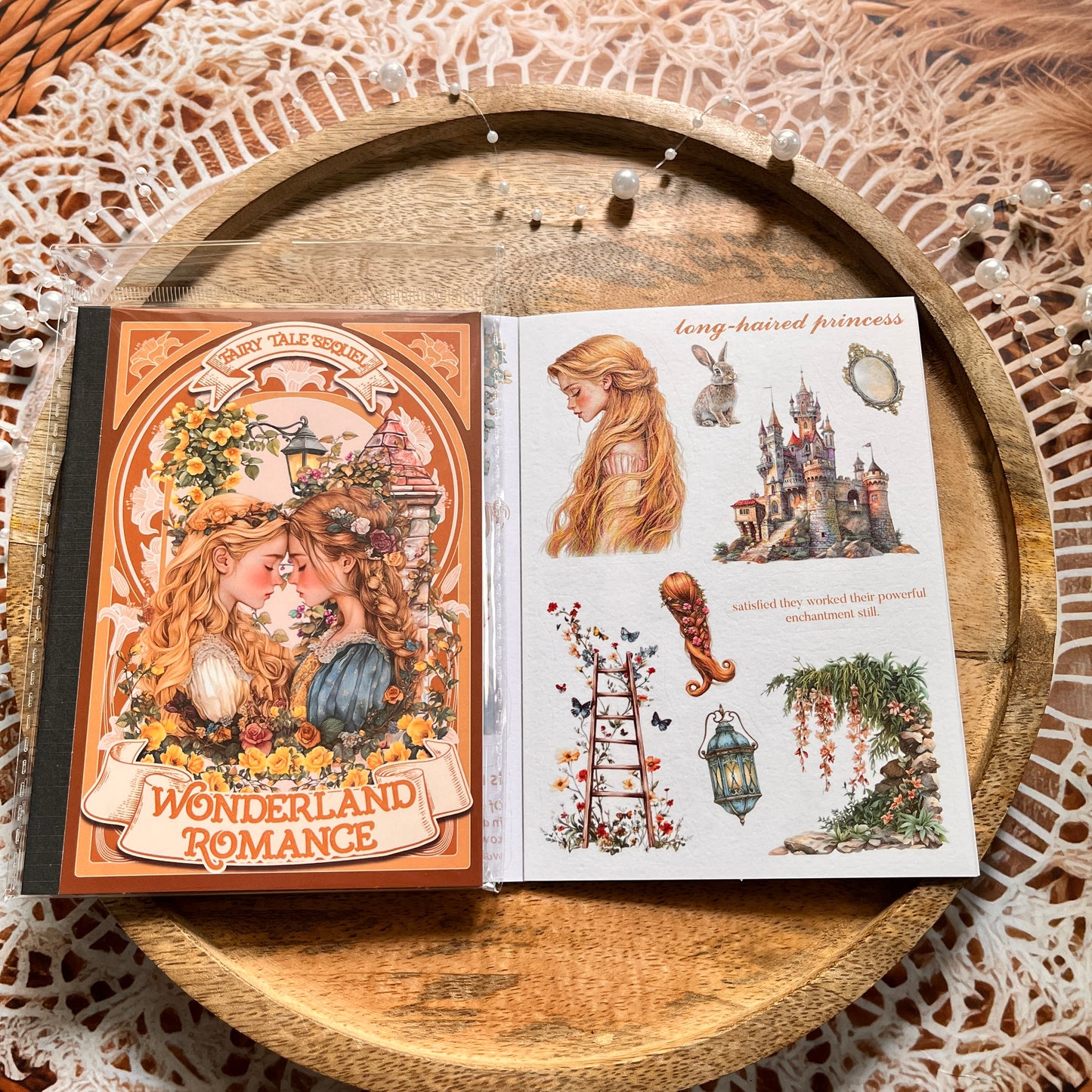 18 Sheets Fairy Tale Sequel Series Dual Material Die-Cut Sticker Book