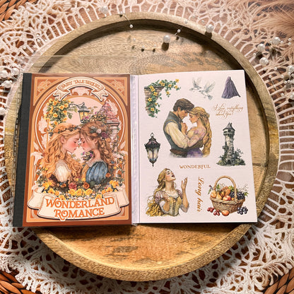 18 Sheets Fairy Tale Sequel Series Dual Material Die-Cut Sticker Book