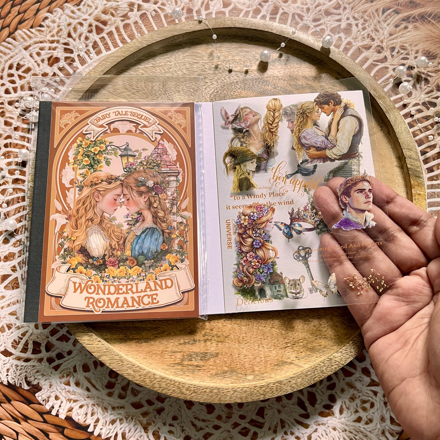 18 Sheets Fairy Tale Sequel Series Dual Material Die-Cut Sticker Book