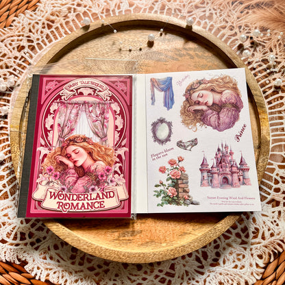 18 Sheets Fairy Tale Sequel Series Dual Material Die-Cut Sticker Book