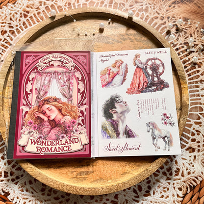 18 Sheets Fairy Tale Sequel Series Dual Material Die-Cut Sticker Book