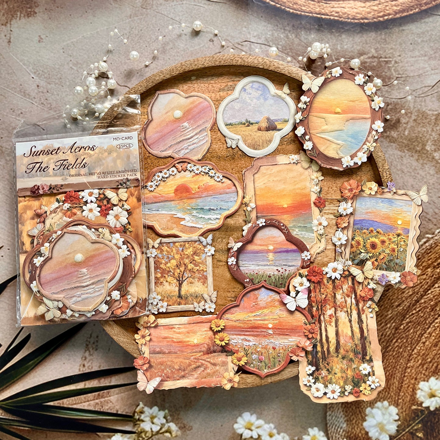 15 Pcs Monet Picture Frame Series Vintage style Creative Stickers