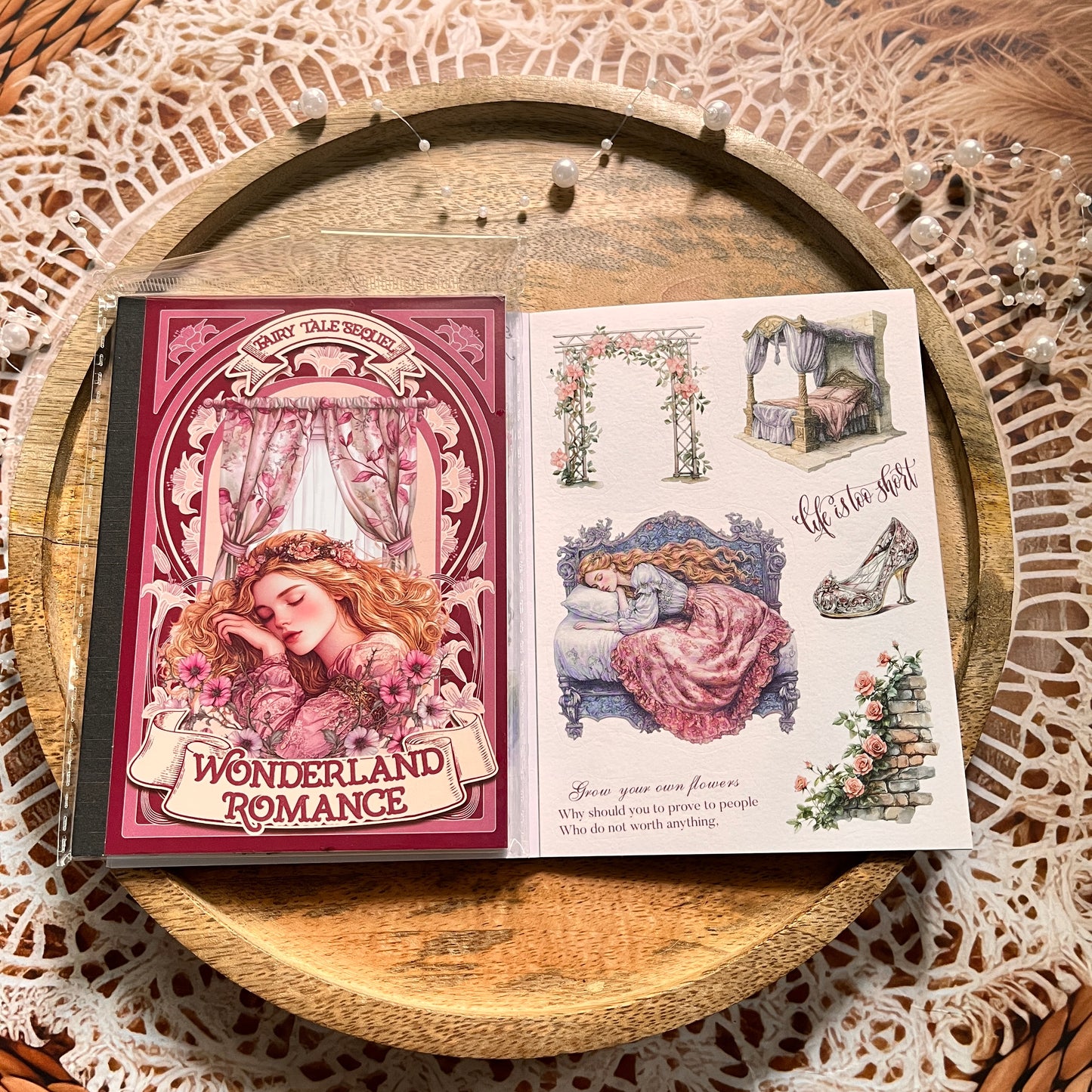 18 Sheets Fairy Tale Sequel Series Dual Material Die-Cut Sticker Book