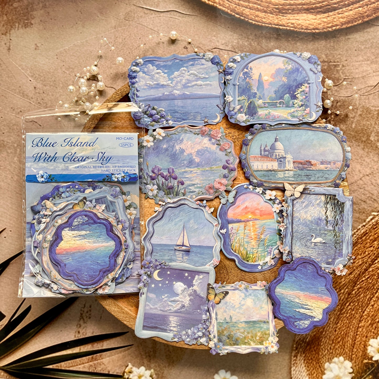 15 Pcs Monet Picture Frame Series Vintage style Creative Stickers