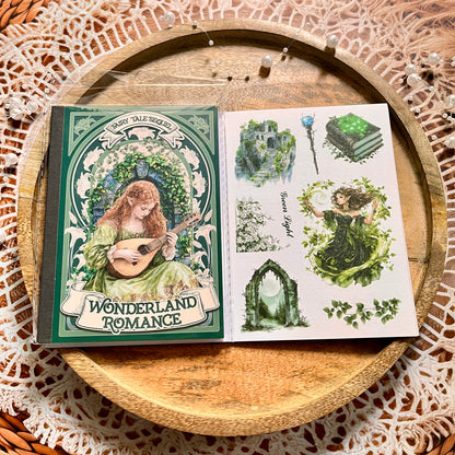 18 Sheets Fairy Tale Sequel Series Dual Material Die-Cut Sticker Book