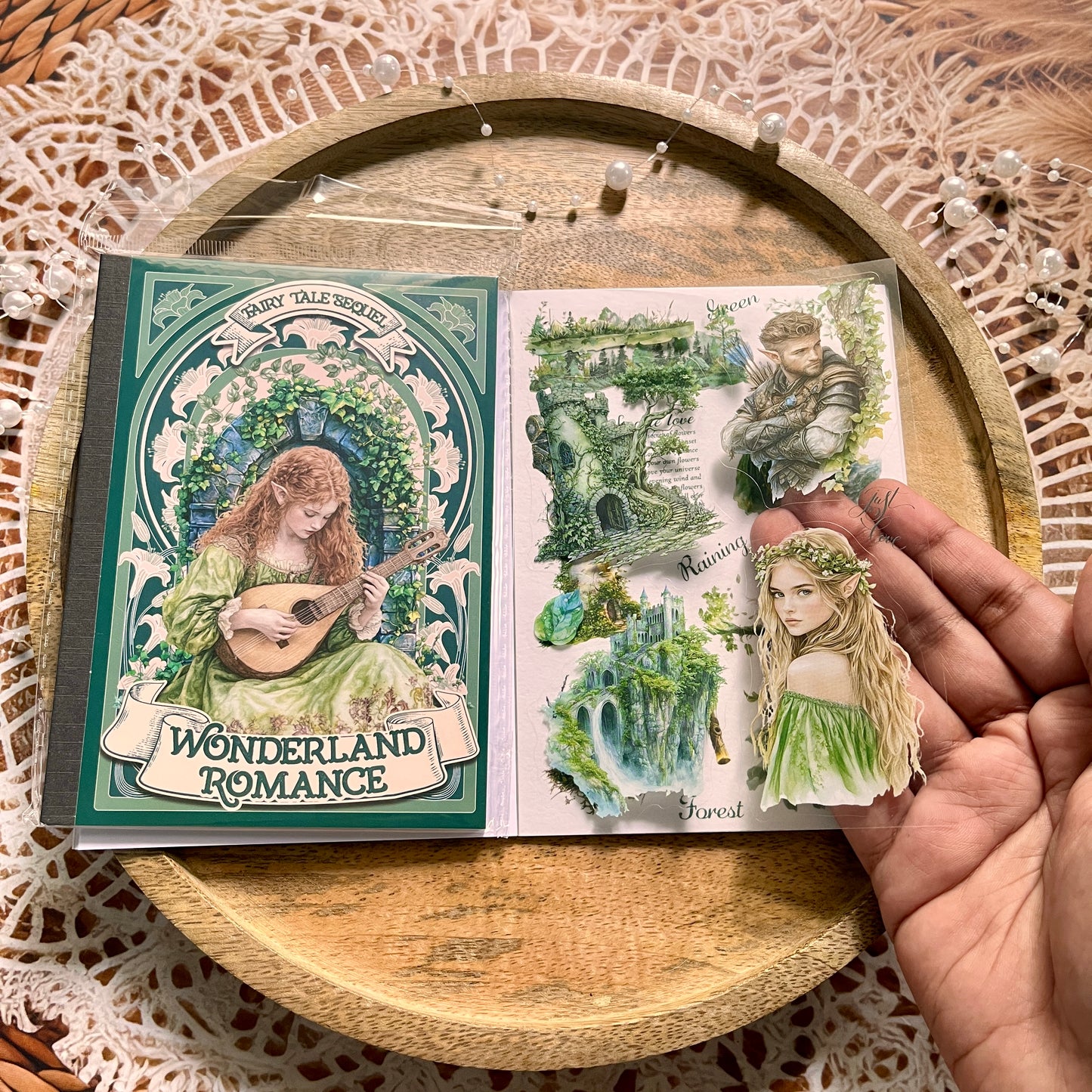 18 Sheets Fairy Tale Sequel Series Dual Material Die-Cut Sticker Book