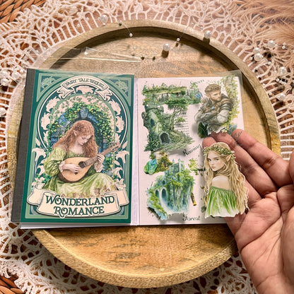 18 Sheets Fairy Tale Sequel Series Dual Material Die-Cut Sticker Book