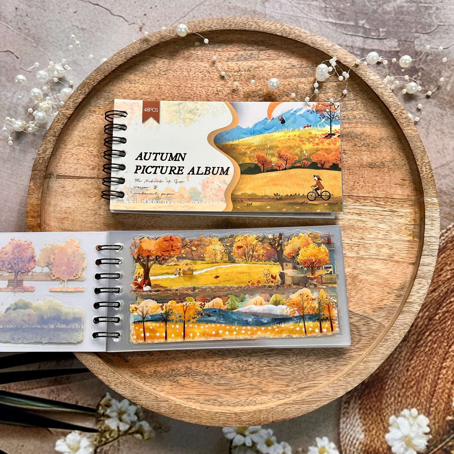 48 Sheets Autumn Picture Book Series Scenic Spiral bound Sticker Book