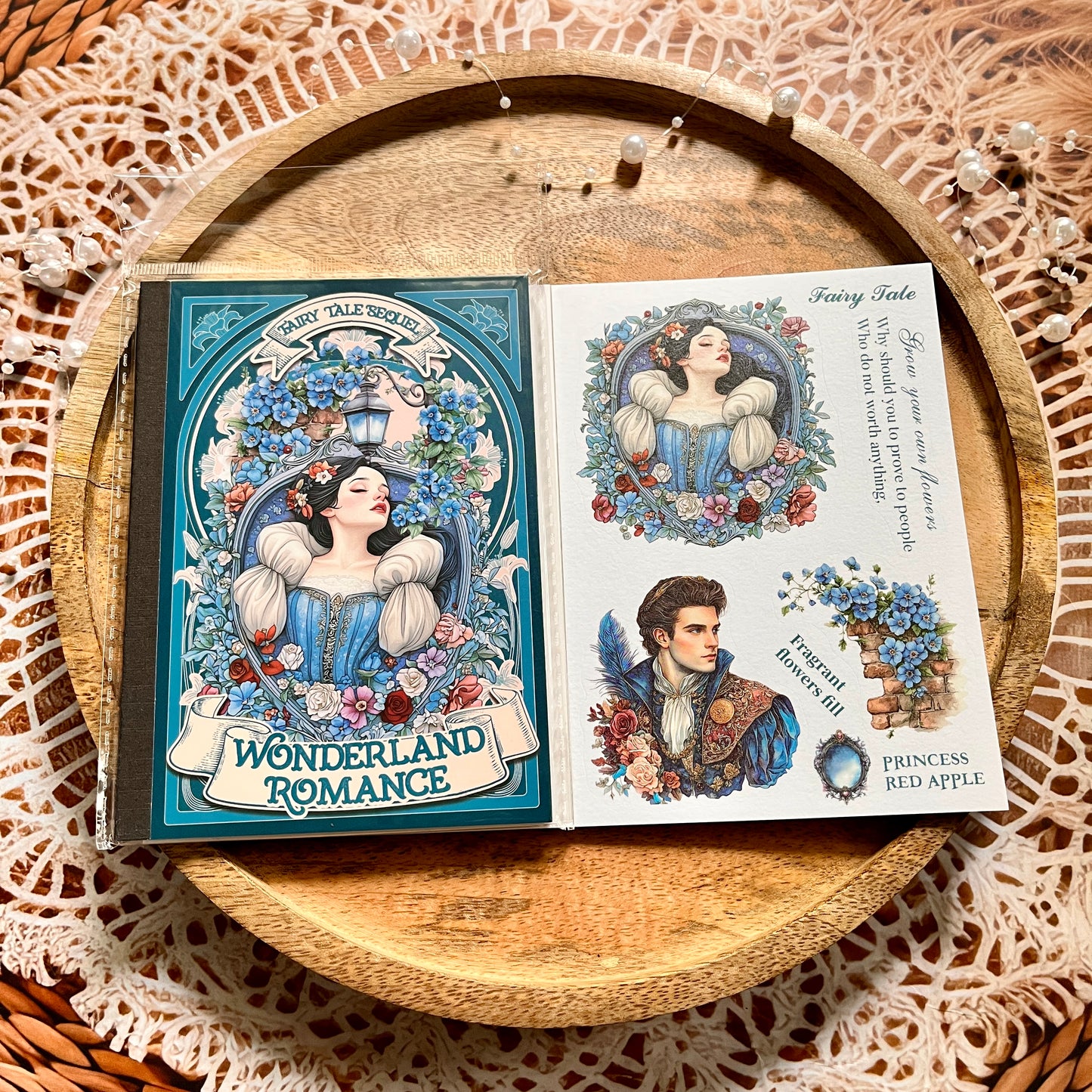 18 Sheets Fairy Tale Sequel Series Dual Material Die-Cut Sticker Book