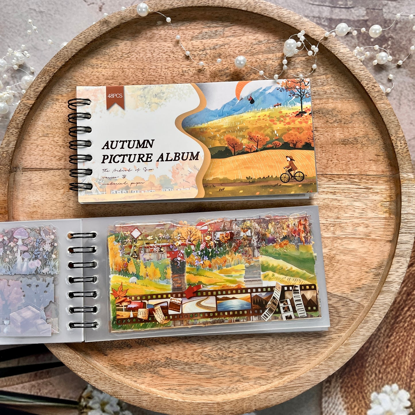 48 Sheets Autumn Picture Book Series Scenic Spiral bound Sticker Book