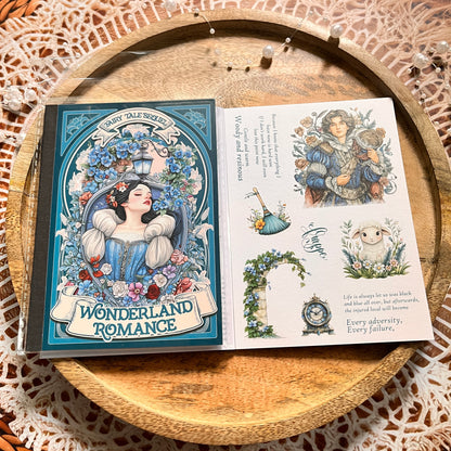 18 Sheets Fairy Tale Sequel Series Dual Material Die-Cut Sticker Book