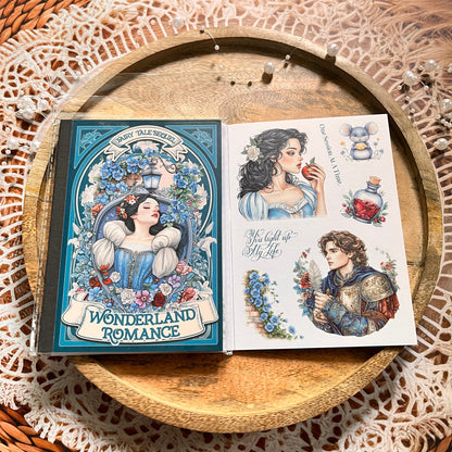 18 Sheets Fairy Tale Sequel Series Dual Material Die-Cut Sticker Book