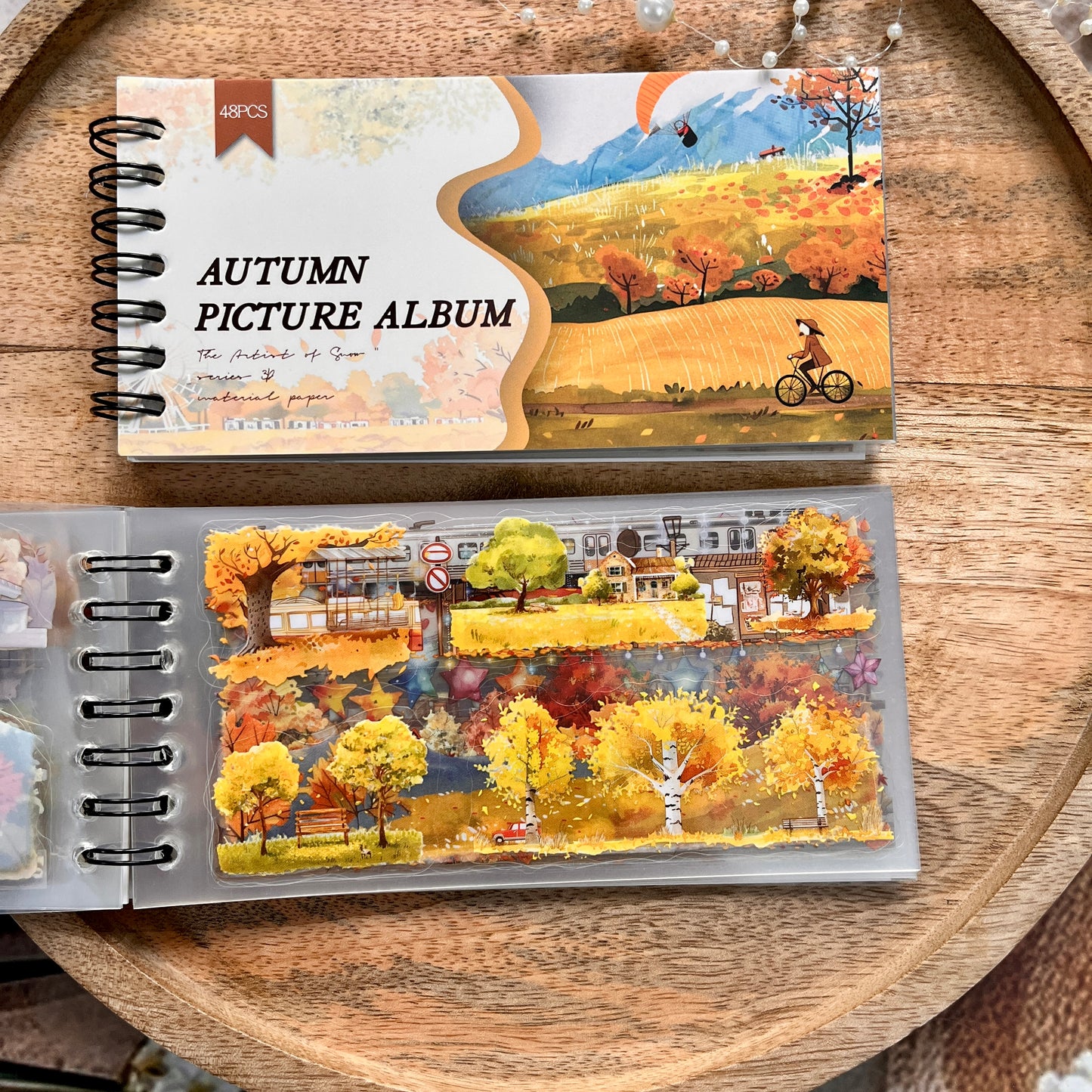 48 Sheets Autumn Picture Book Series Scenic Spiral bound Sticker Book