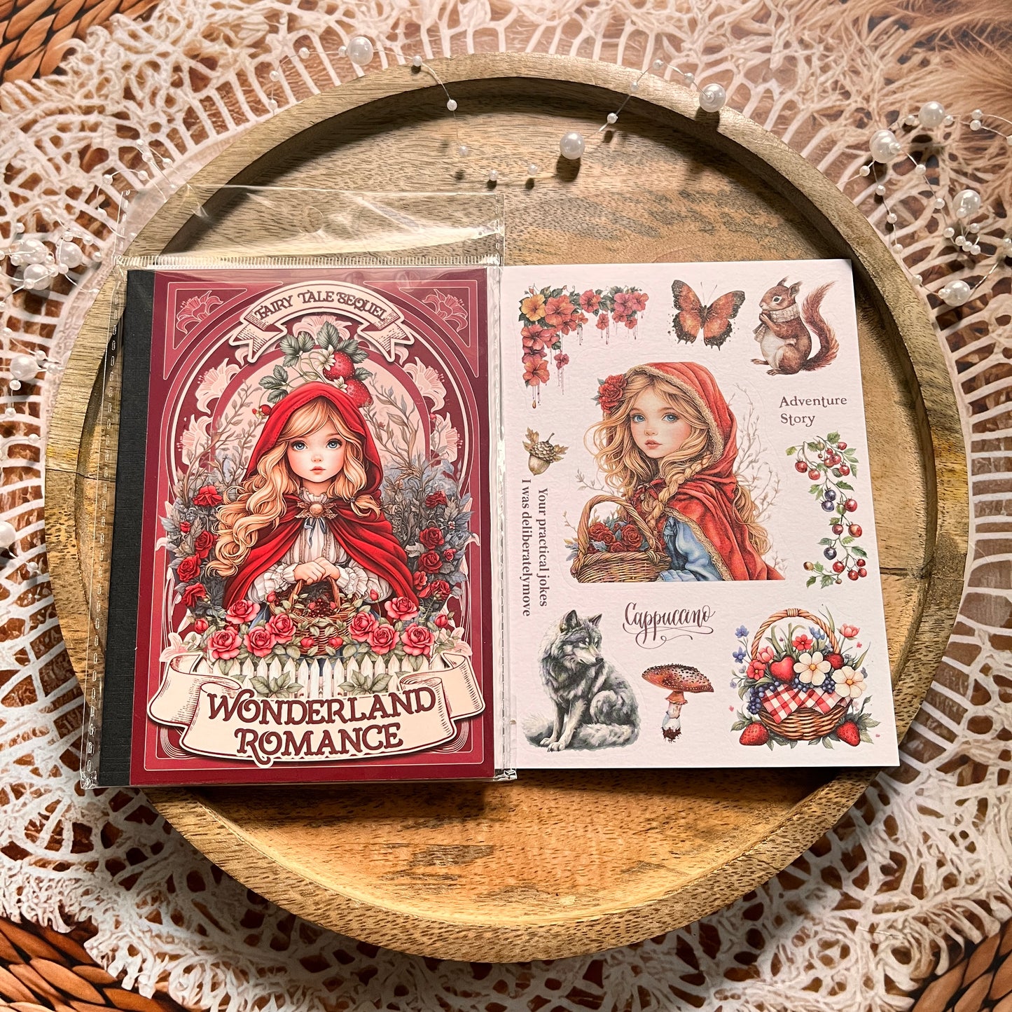 18 Sheets Fairy Tale Sequel Series Dual Material Die-Cut Sticker Book