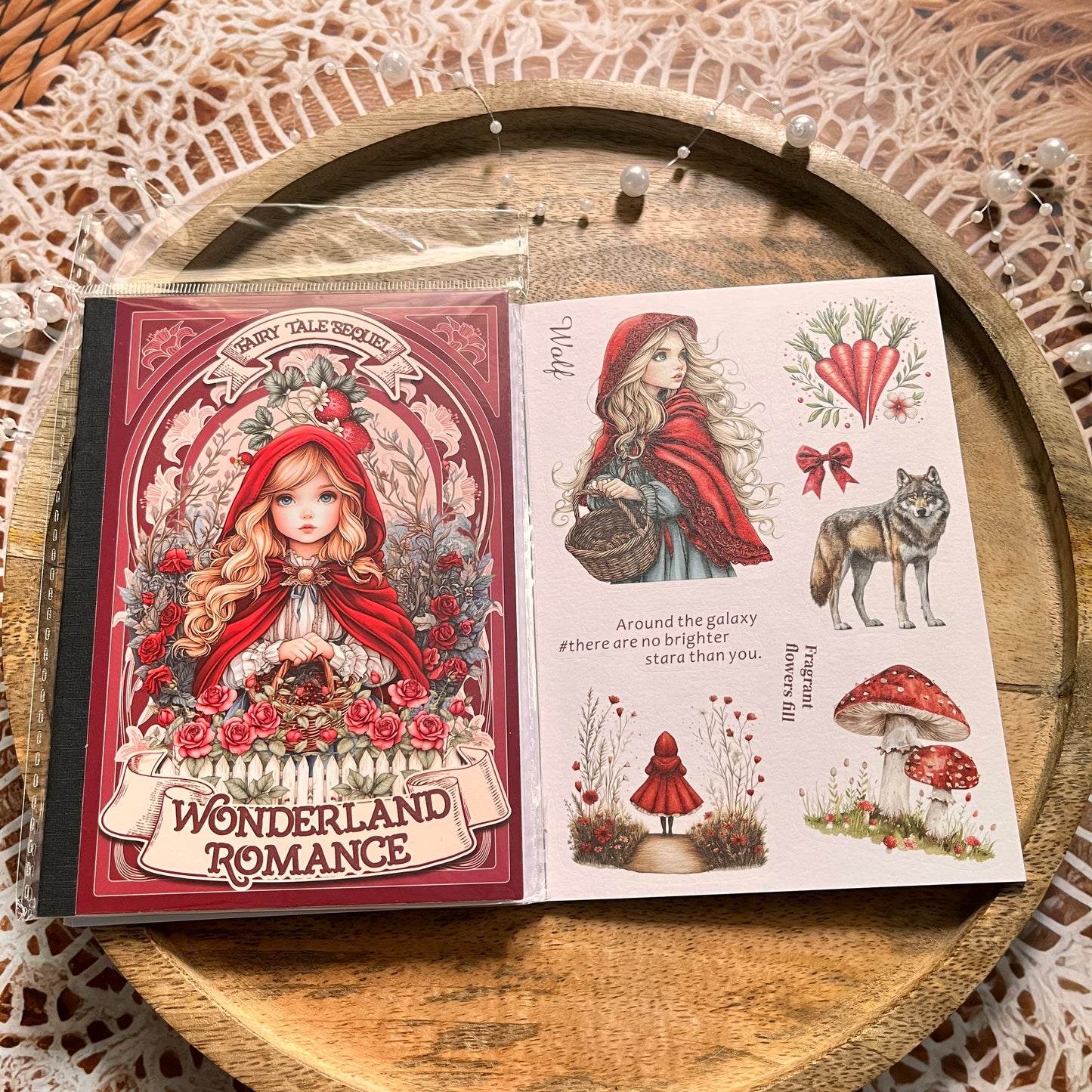 18 Sheets Fairy Tale Sequel Series Dual Material Die-Cut Sticker Book