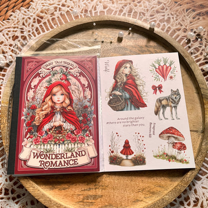 18 Sheets Fairy Tale Sequel Series Dual Material Die-Cut Sticker Book