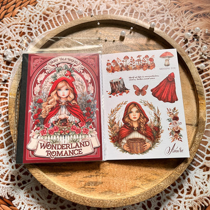18 Sheets Fairy Tale Sequel Series Dual Material Die-Cut Sticker Book
