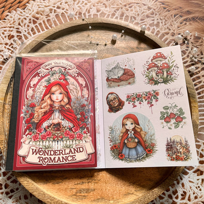 18 Sheets Fairy Tale Sequel Series Dual Material Die-Cut Sticker Book