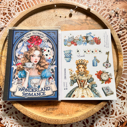 18 Sheets Fairy Tale Sequel Series Dual Material Die-Cut Sticker Book