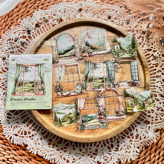 15 Pcs Weather Window Series Natural Landscape Scenery Sticker