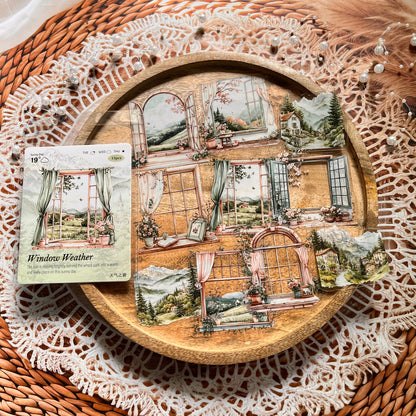 15 Pcs Weather Window Series Natural Landscape Scenery Sticker