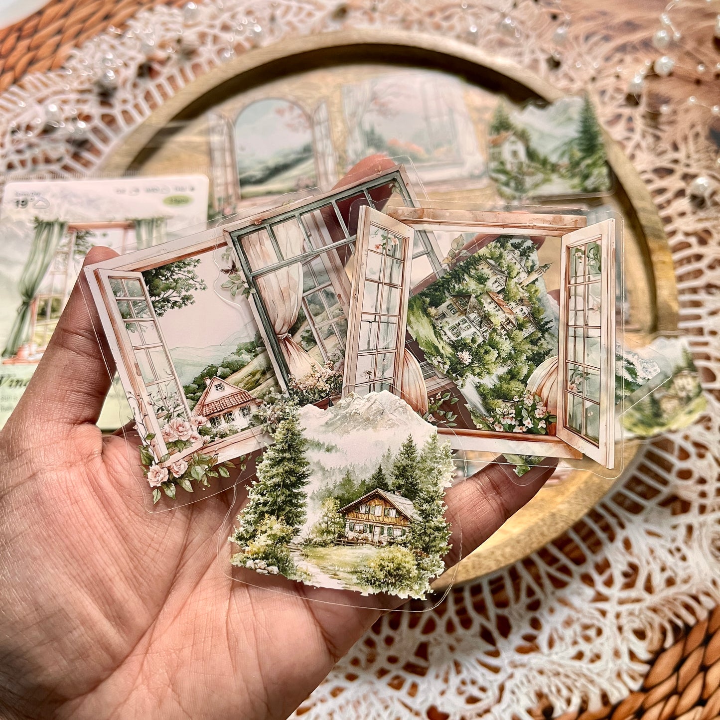 15 Pcs Weather Window Series Natural Landscape Scenery Sticker