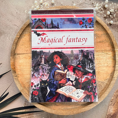 20 Sheets Magical Fantasy Wizard Academy Sticker Book for Scrapbooking