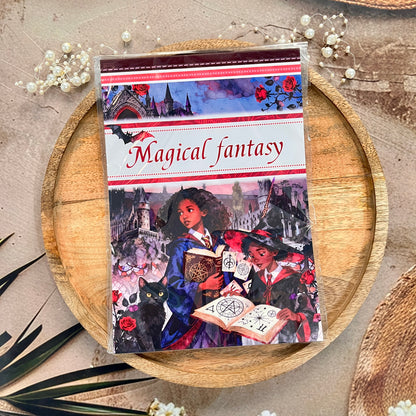 20 Sheets Magical Fantasy Wizard Academy Sticker Book for Scrapbooking