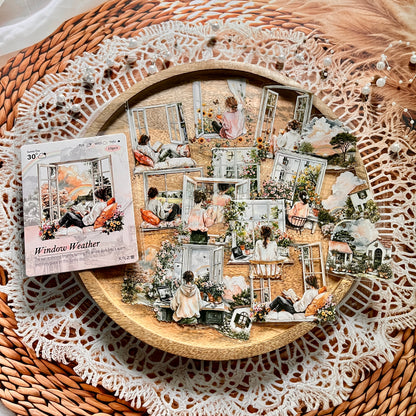 15 Pcs Weather Window Series Natural Landscape Scenery Sticker
