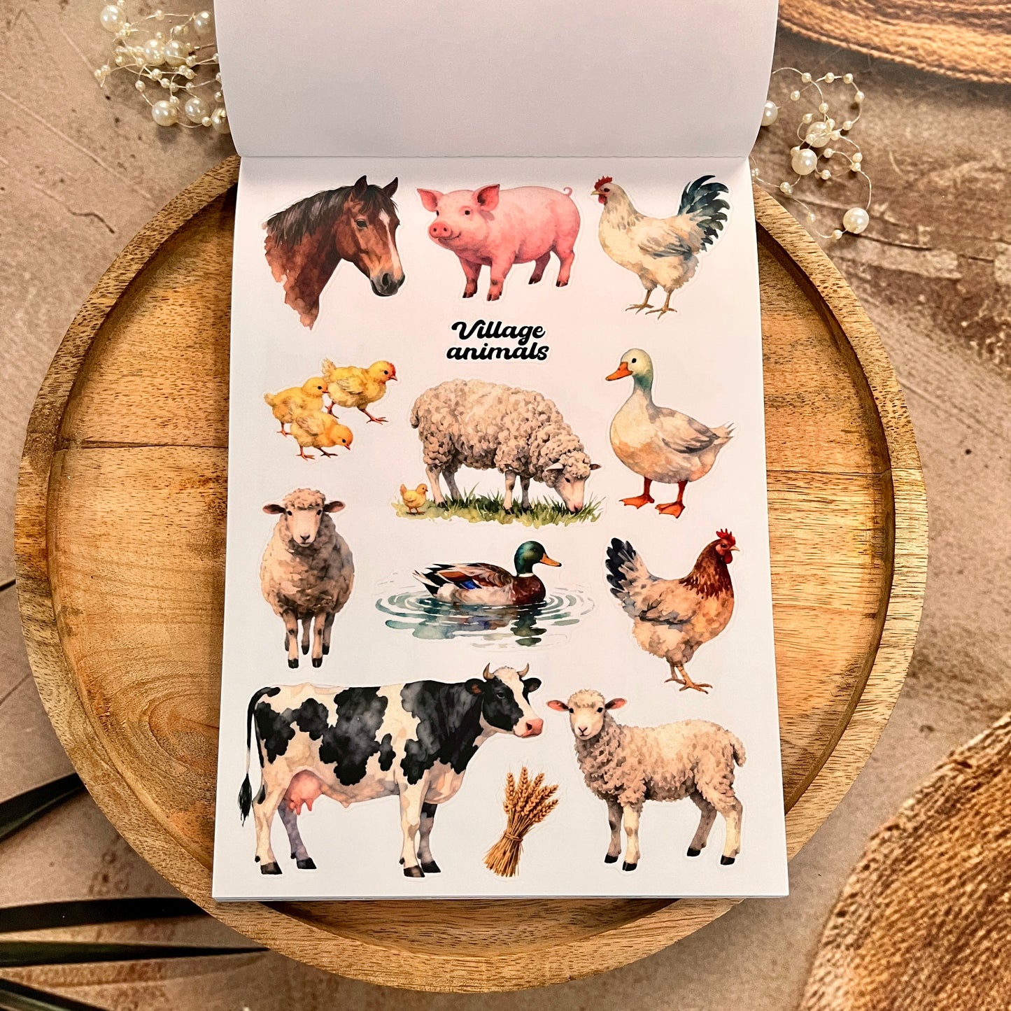 20 Sheets Summer Countryside Floral Farm Sticker Book for Scrapbooking