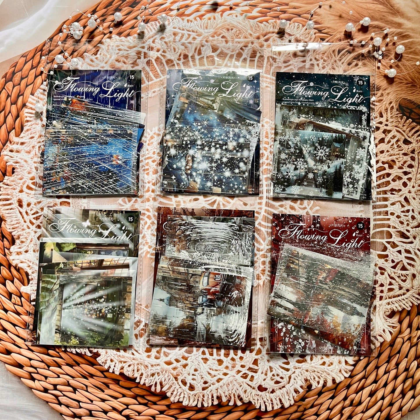 15 Pcs Momentary Glow Series Landscape Elements for Holiday Decoration Stickers