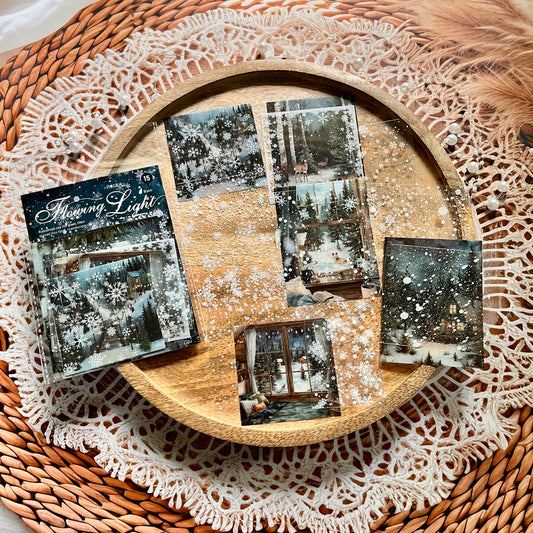 15 Pcs Momentary Glow Series Landscape Elements for Holiday Decoration Stickers