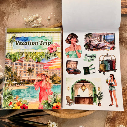 20 Sheets Vacation Trip Holiday Sticker Book for Scrapbooking