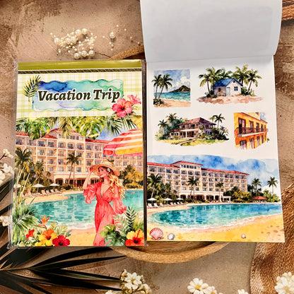 20 Sheets Vacation Trip Holiday Sticker Book for Scrapbooking
