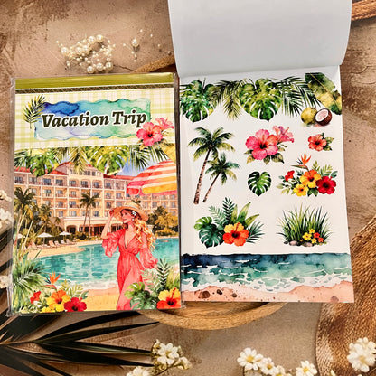 20 Sheets Vacation Trip Holiday Sticker Book for Scrapbooking